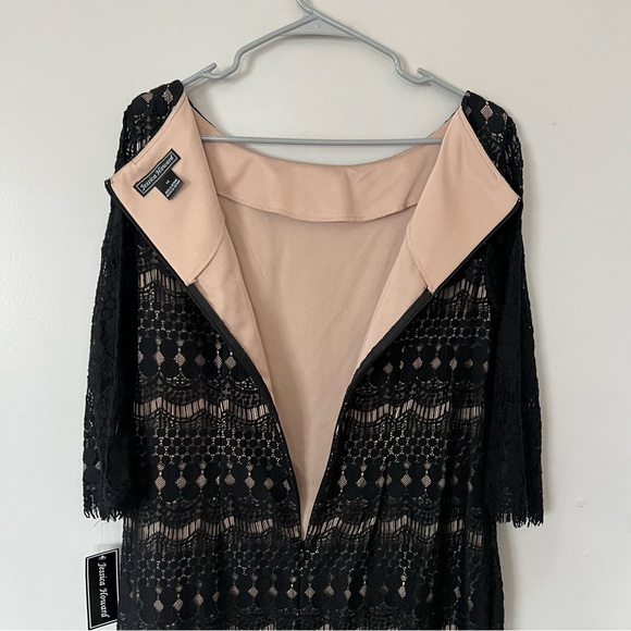 NWT Jessica Howard Black Lace Cocktail Midi Dress 14 Wedding 20s Gatsby Romantic - Picture 8 of 9